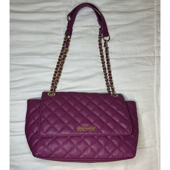 KENNETH COLE REACTION Berry Fuchsia Chain Colorful Crossbody Purse - Picture 3 of 15